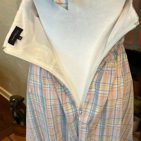 Majorelle Florian Midi Dress in Pastel Plaid, M! - Picture 7 of 13